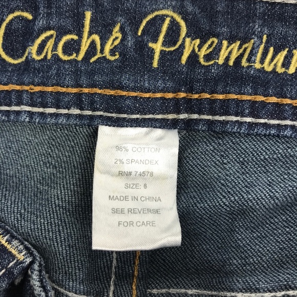 CACHE Premium Golden Stitch Jeans Sz 6 - Picture 3 of 7